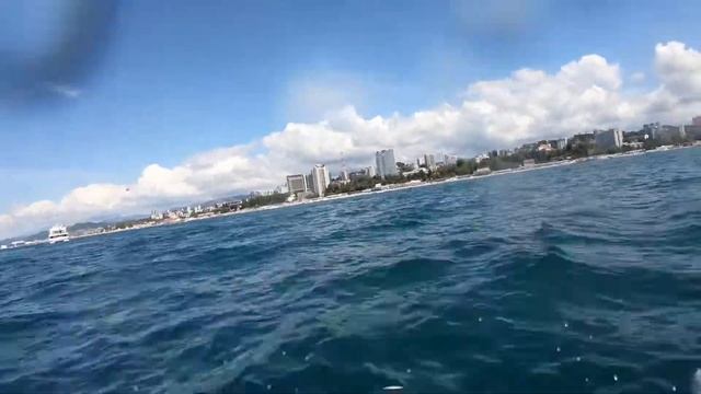 GoPro, вид Сочи из моря.