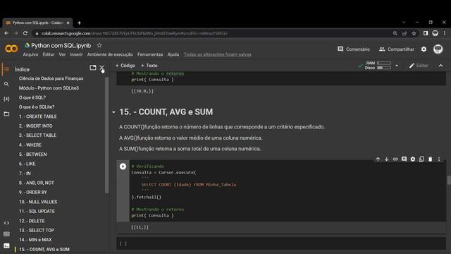 SQL com Python - #18 Comando MEDIA COUNT SOMA смотреть онлайн
