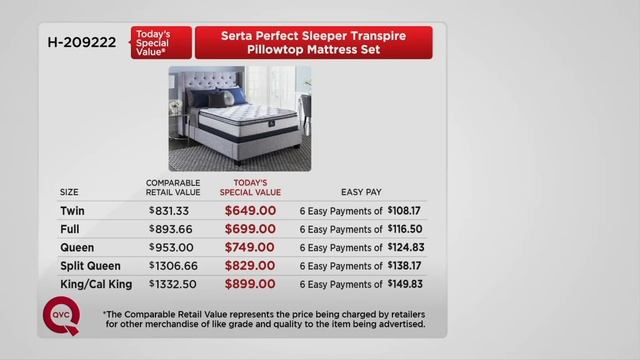 Serta Perfect Sleeper Transpire Pillowtop Mattress Set on QVC смотреть онлайн