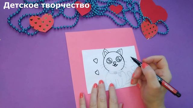 Как нарисовать милого кавайного кота легко Милые Рисунки Котёнок Нарисовать Легко кавайный котик