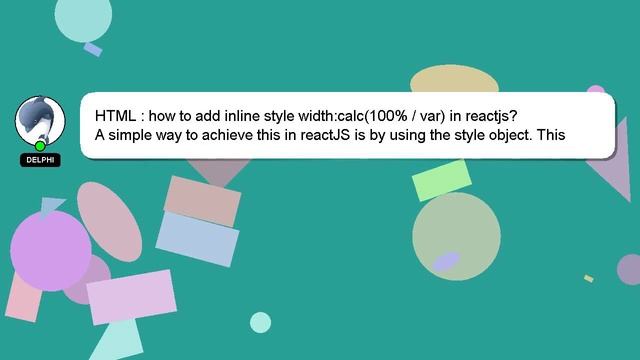 HTML : how to add inline style width:calc(100% / var) in reactjs? смотреть онлайн