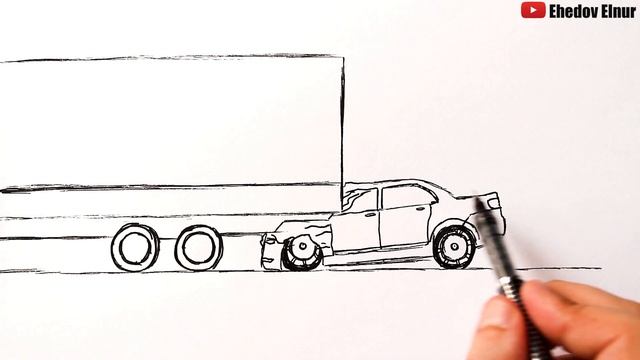 Рисуем ДТП с Фурой | Как нарисовать Аварию | Простые рисунки смотреть онлайн