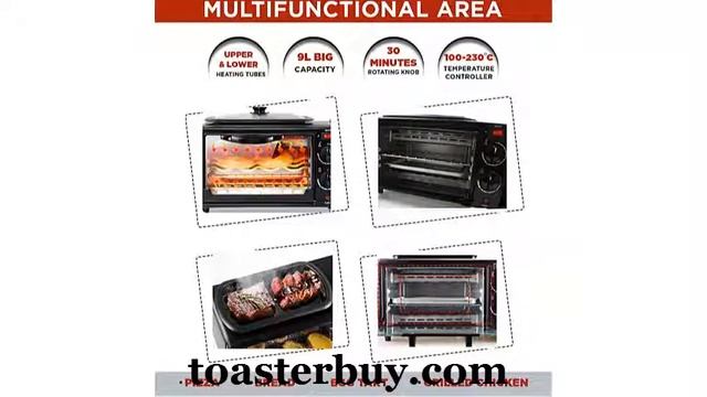 Oriley 9-Litres Family Electric Breakfast Maker 3-in-1 Portable Toaster Oven, Grill Pan & Coffee смотреть онлайн