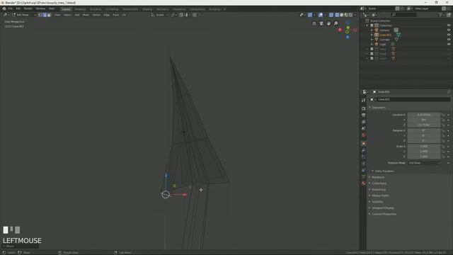 Lowpoly елка в Blender 2.8