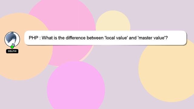 PHP : What is the difference between 'local value' and 'master value'? смотреть онлайн