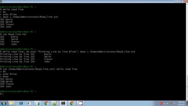 Unix shell script to read a file line by line and read word by word from each line смотреть онлайн