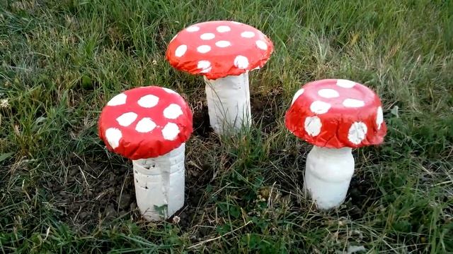 садовые украшения своими руками - грибы - идеи дизайна смотреть онлайн