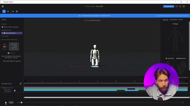 MotionCapture из видео с помощью нейросетей. Rokoko Video