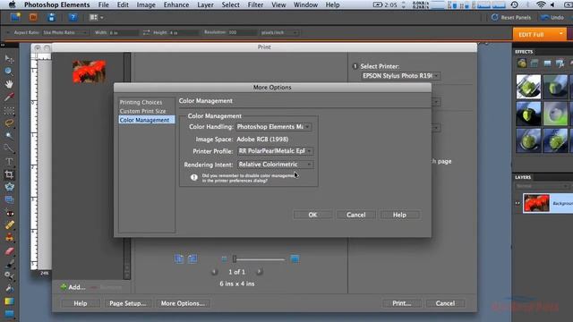 Photoshop Elements - How To Use Printer Color Profiles With Photoshop Elements Epson Mac