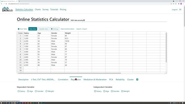 Calculate Regression online смотреть онлайн