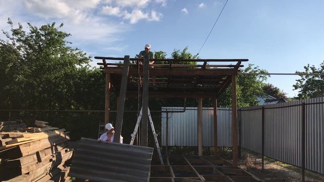 Дачные истории | Строительство Деревянной беседки и террасы (ПАТИО) | Ч# 7 Building Patio (terrace) смотреть онлайн