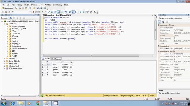 SIT | How to Create Insert,Select,Update,Delete (Data) Command In MS SQL SERVER In Hindi (Part_2) смотреть онлайн