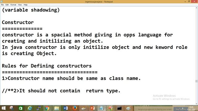 What is Constructor and Method Core Java Online Session Part-11 смотреть онлайн