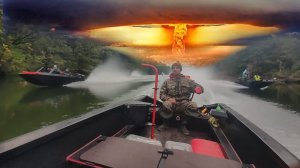 Лодки болотоходы Гунч форсировали реку Шерна. Вода кипела