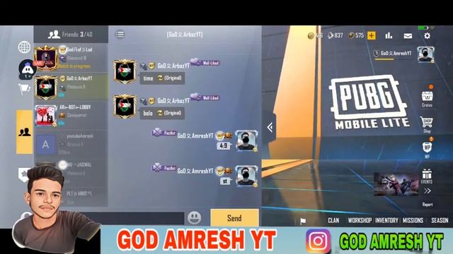 Pubg Mobile Lite || live join team code pubglitelive @godamreshyt смотреть онлайн