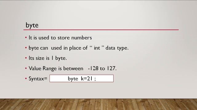 Data Type Int and Byte in java смотреть онлайн