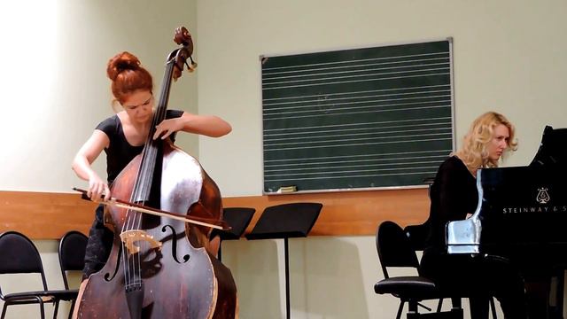 S. Koussevitzky. Concerto fis-moll for doublebass and orchestra, part 1. Playing Elena Rigun смотреть онлайн