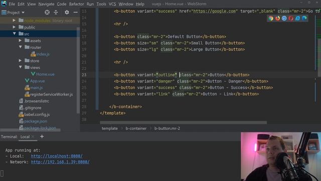 Playground with button in bootstrap-vue for vuejs - bootstrap-vue tutorial смотреть онлайн