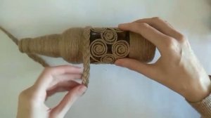 3 идеи лёгкого способа декора бутылки Декор шпагатом/3 ideas for an easy way to decorate a bottle