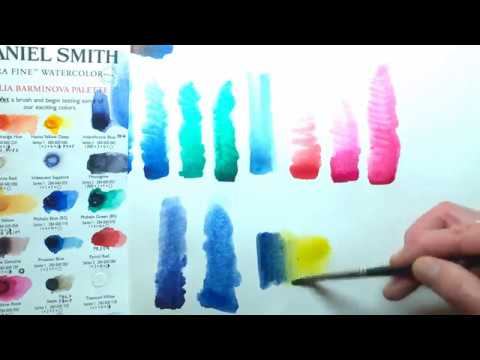 aкварель Daniel Smith с дот-карты от Юлии Барминовой смотреть онлайн