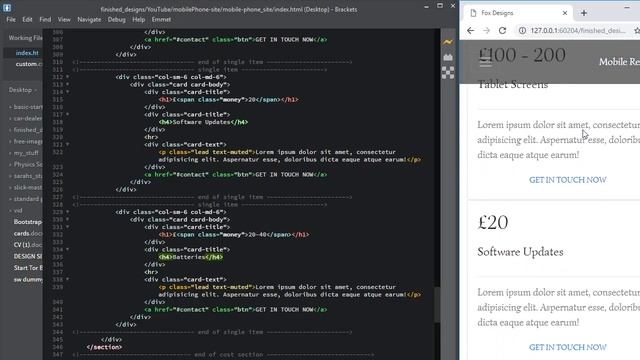 bootstrap 4 mobile cost section html & css смотреть онлайн