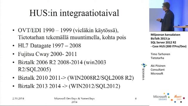 Miljoonan kansalaisen BizTalk 2013 ja SQL Server 2012 R2 - Case HUS (300 ITPro/Dev) смотреть онлайн
