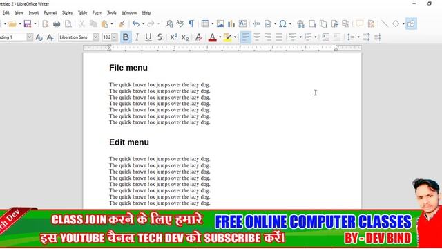 LibreOffice writer tutorial 38 tools menu part 3 || in hindi || by dev bind || technical dev смотреть онлайн