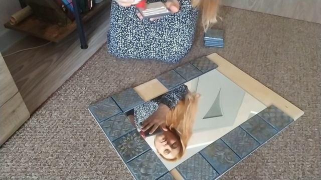 МК Роскошное зеркало в раме из плиток своими руками Зеркало в стиле лофт, сканди DIY framed mirror смотреть онлайн