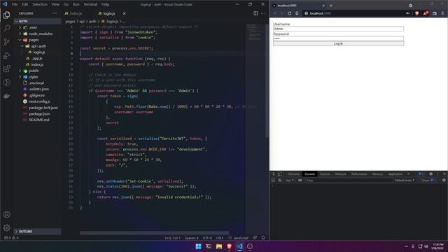 Next.js JWT authentication httpOnly cookie (Updated video link in description) смотреть онлайн