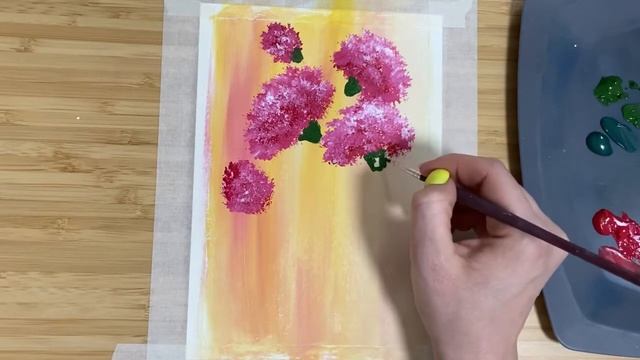 Как нарисовать гвоздики гуашью| Пошагово • Carnations With Gouache ?