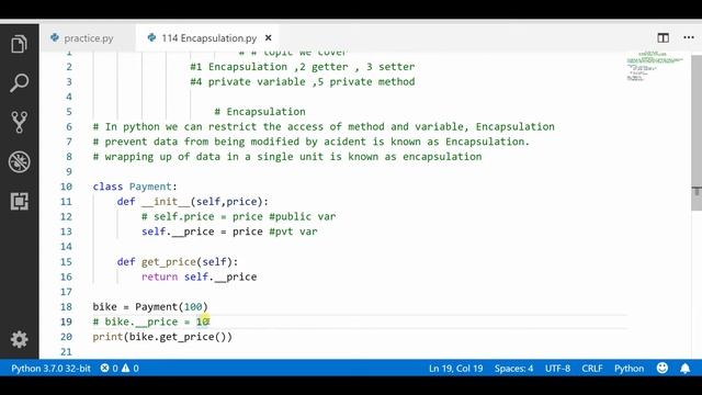 Encapsulation In Python || Python tutorial смотреть онлайн