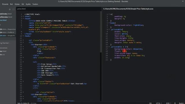 BUILDING SIMPLE FLAT PRICING TABLE DESIGN FOR ALL WEB PAGES IN SASS (SCSS) смотреть онлайн