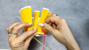 Корзинка из бумажного стакана и шерстяных ниток своими руками Мастер класс\Master diy