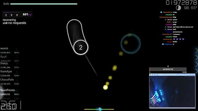 [Live] NyanPotato | ONE OK ROCK - Clock Strikes [Extra] +HDDT 98.85% {#1 700pp FC} - Osu!