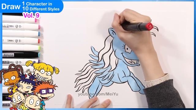 Draw MLP Rainbow Dash in 10 Art Styles Swap Challenge | New 10 Art Styles Challenge | Mei Yu смотреть онлайн