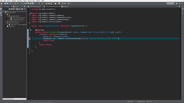 Minecraft Bukkit/Spigot Plugin Tutorial #20: Custom Inventory Creation смотреть онлайн