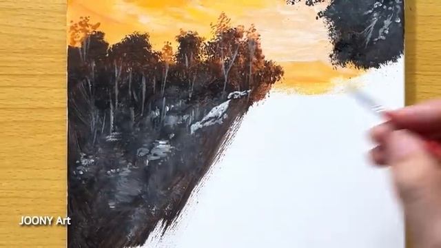 Frozen Waterfall Painting / Acrylic Painting смотреть онлайн
