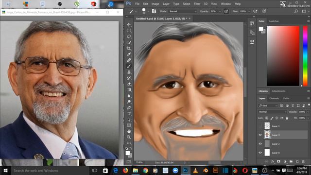 Painting of the president of Cape Verde, Jorge Carlos Fonseca смотреть онлайн