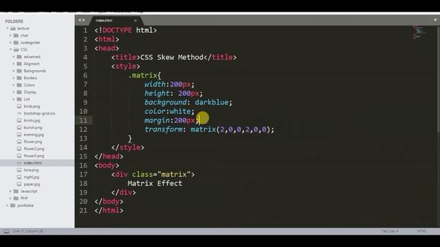 CSS 2D Transform Matrix function | Apply scale, skew and translate together. смотреть онлайн