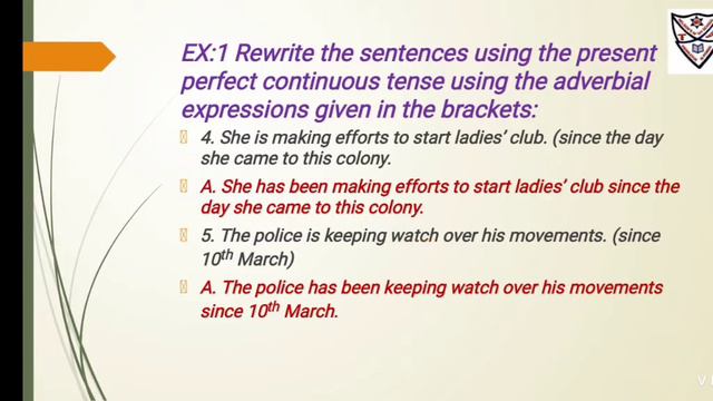 Present perfect continuous worksheet(Std-7)(Sub-English Grammar) смотреть онлайн