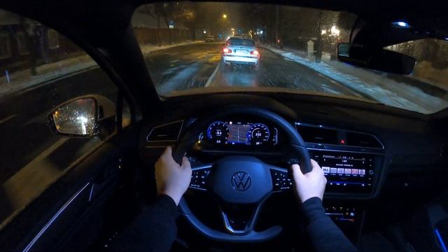 2021 VW Tiguan R-Line 150HP - Night POV Test Drive (Winter Time) смотреть онлайн