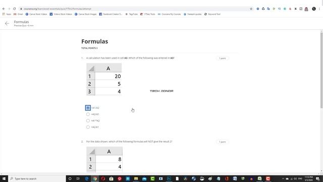 Excel Skills for Business Essentials, Week 2 | Formulas Quiz Solution | 100% Grade смотреть онлайн
