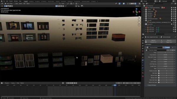 Procedural Building Kitbash for BLENDER Geometry Nodes