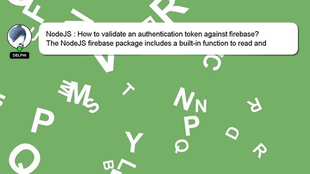 NodeJS : How to validate an authentication token against firebase? смотреть онлайн