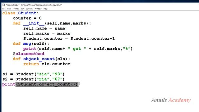 Python Tutorials - Class method and Static method Decorators | Instance and Class Variable смотреть онлайн