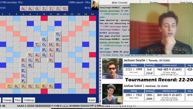 Expert Scrabble Game - Jackson Smylie vs. Josh Sokol-Rubenstein смотреть онлайн