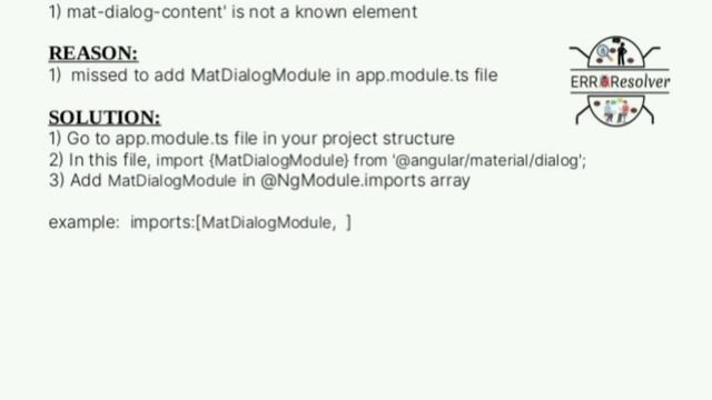 'mat-dialog-content' is not a known element | Angular-Material | Angular | MatDialogModule | Dev смотреть онлайн