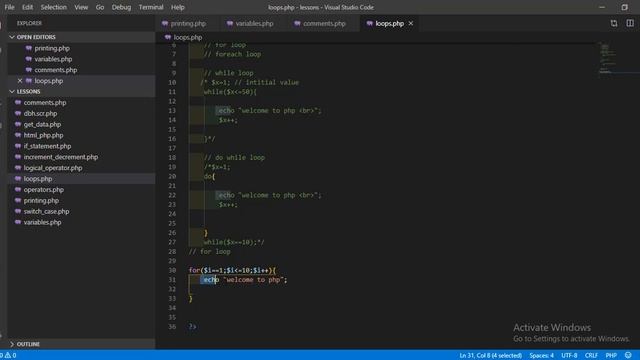 For Loop in PHP الحلقات التكرارية باستخدام for смотреть онлайн