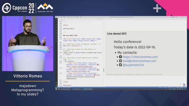Lightning Talk_ majsdown_ Metaprogramming_ In my Slides_ - Vittorio Romeo - CppCon 2022 смотреть онлайн