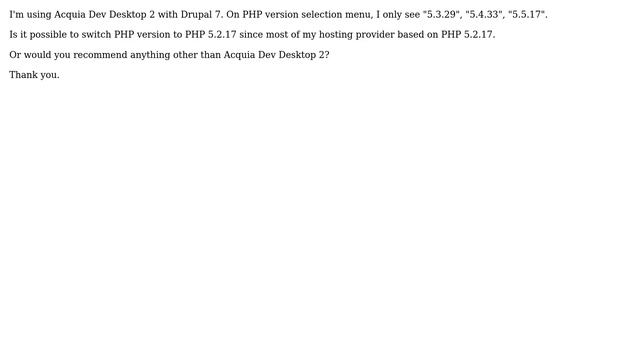 Drupal: Using PHP 5.2.17 in Acquia Dev Desktop 2 смотреть онлайн
